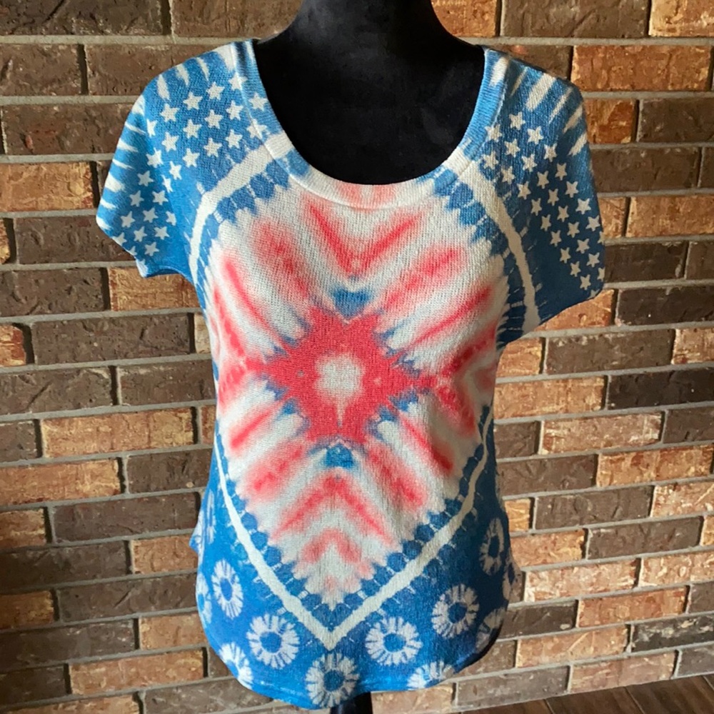 Size large colorful stars blouse